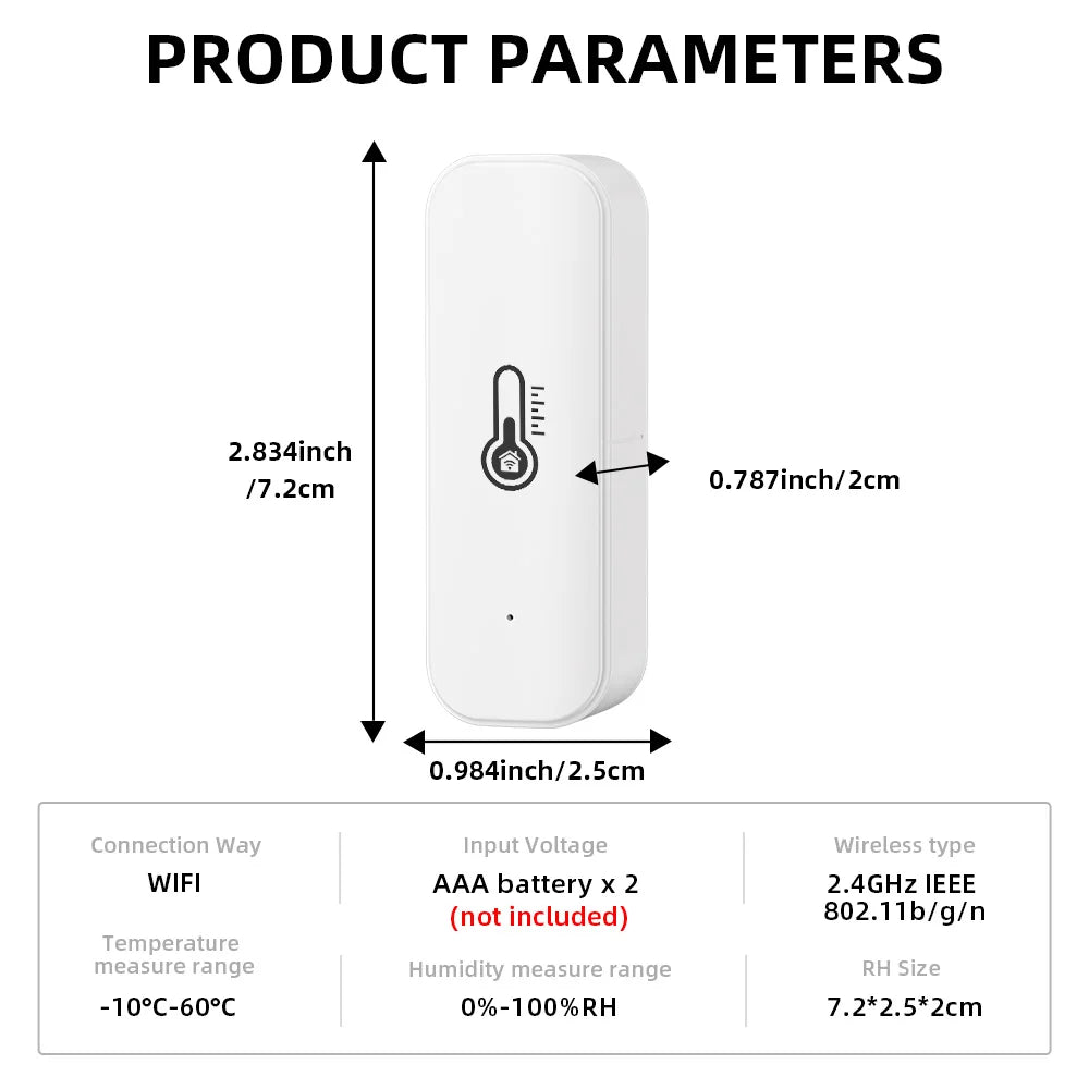 Tuya Zigbee or WiFi Temperature Humidity Sensor Home Connected Thermometer Compatible With Smart Life Alexa Google Assistant - TeaFlow
