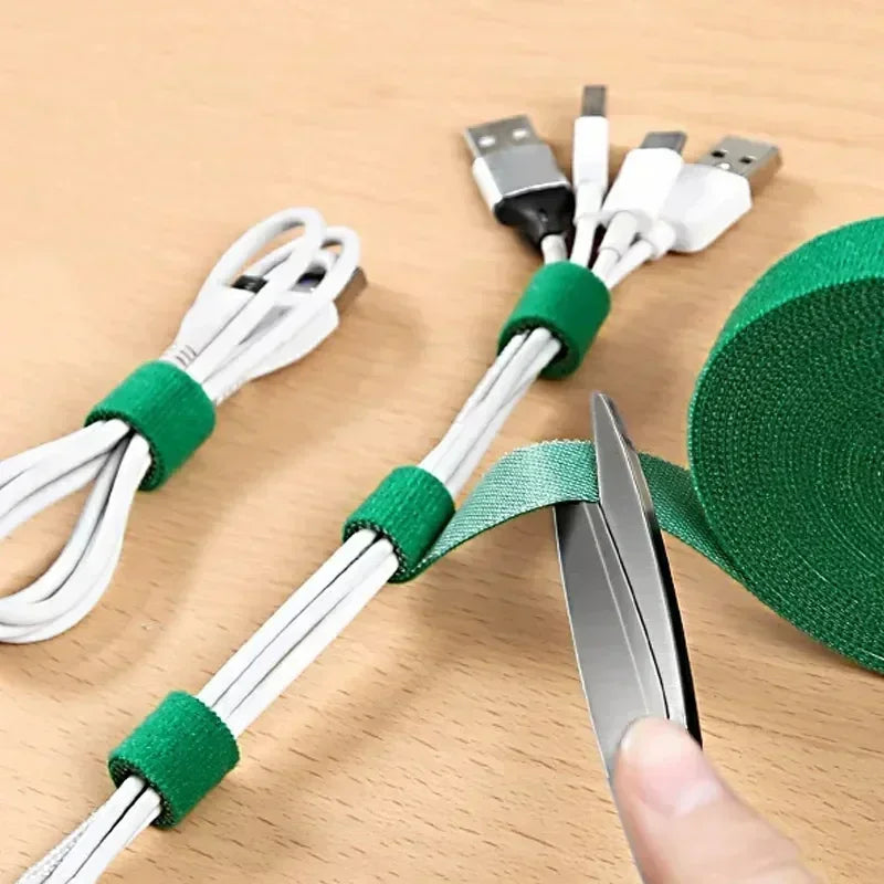 Cable Organizer Ties - 12mm Nylon Cable Management System (2M/5M Roll) - TeaFlow