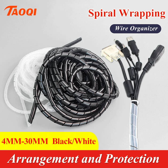 Spiral Cable Sleeve - Flame Retardant Wire Protection (4-12mm) - TeaFlow