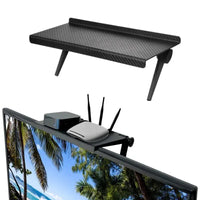 Computer Monitor Storage Rack - No-Drill Desk Organizer for Router & Set-Top Box - TeaFlow