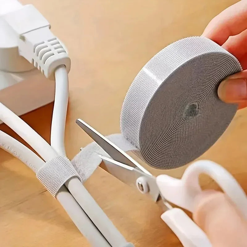 Cable Organizer Ties - 12mm Nylon Cable Management System (2M/5M Roll) - TeaFlow