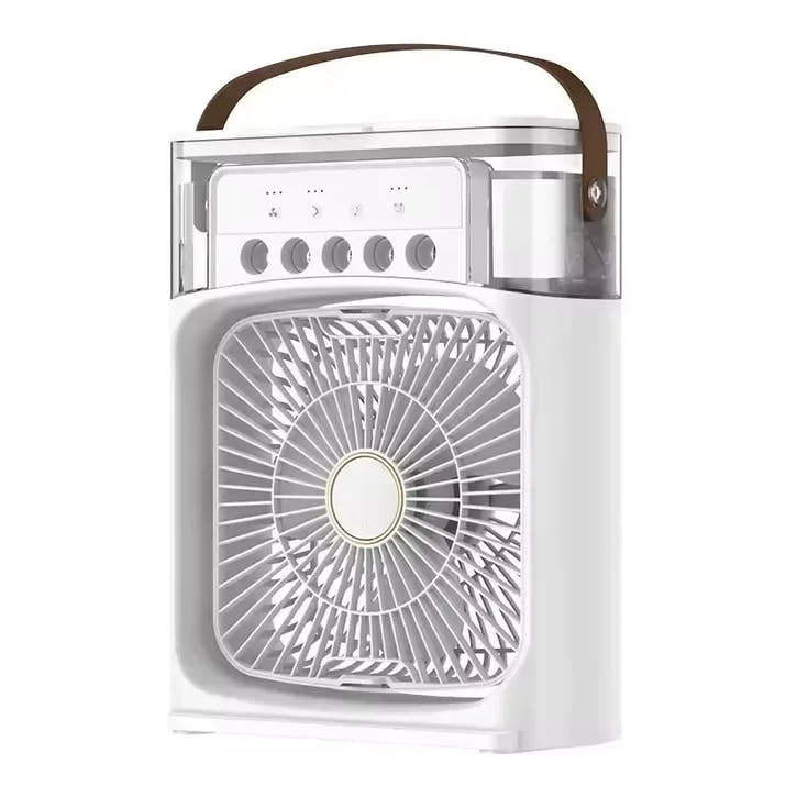3 In 1 Summer Cooling Fan Portable Desktop Humidifier USB Mini Air Conditioners Night Light Water Mist For Home Or Office - TeaFlow