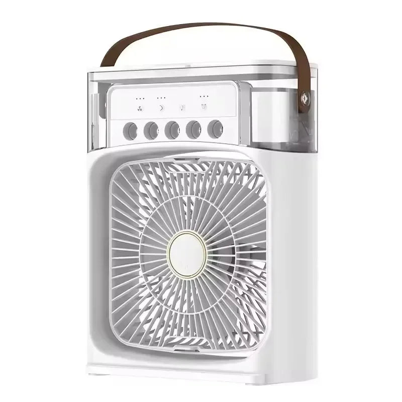 3 In 1 Summer Cooling Fan Portable Desktop Humidifier USB Mini Air Conditioners Night Light Water Mist For Home Or Office - TeaFlow