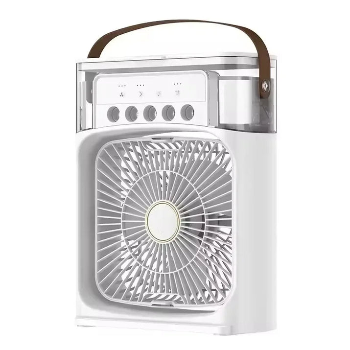 3 In 1 Summer Cooling Fan Portable Desktop Humidifier USB Mini Air Conditioners Night Light Water Mist For Home Or Office - TeaFlow