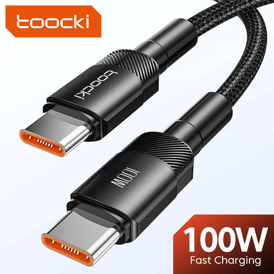 Toocki 100W USB-C to USB-C Fast Charging Cable - PD 3.0 Quick Charge - TeaFlow
