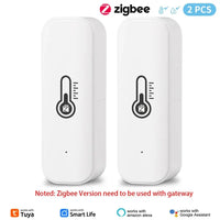Tuya Zigbee or WiFi Temperature Humidity Sensor Home Connected Thermometer Compatible With Smart Life Alexa Google Assistant - TeaFlow