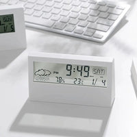 LED Digital Thermometer Clock - Temperature Humidity Monitor with Alarm - TeaFlow