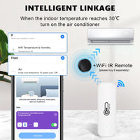 Tuya Zigbee or WiFi Temperature Humidity Sensor Home Connected Thermometer Compatible With Smart Life Alexa Google Assistant - TeaFlow