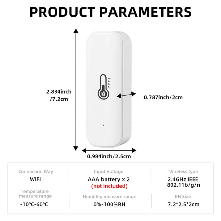 Tuya Zigbee or WiFi Temperature Humidity Sensor Home Connected Thermometer Compatible With Smart Life Alexa Google Assistant - TeaFlow
