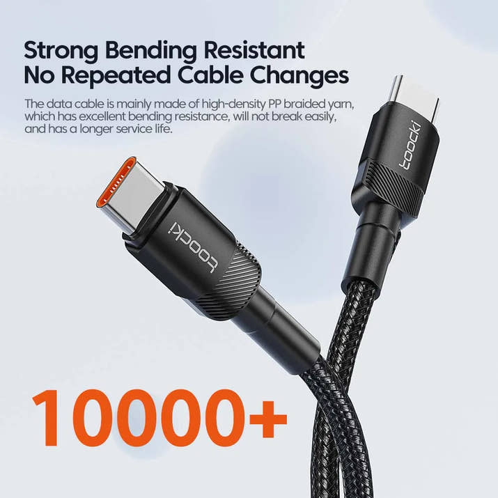 Toocki 100W USB-C to USB-C Fast Charging Cable - PD 3.0 Quick Charge - TeaFlow