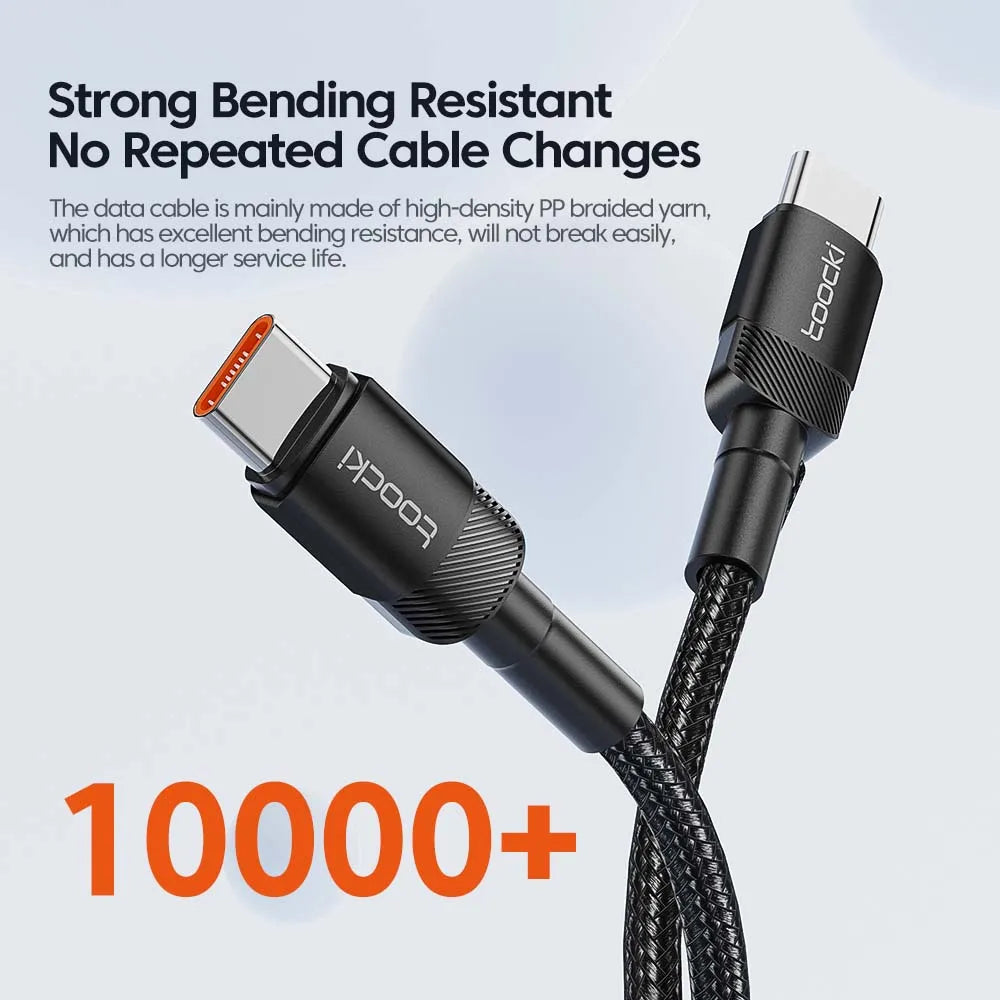 Toocki 100W USB-C to USB-C Fast Charging Cable - PD 3.0 Quick Charge - TeaFlow