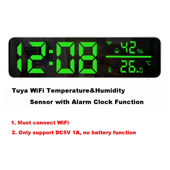 Tuya Zigbee or WiFi Temperature Humidity Sensor Home Connected Thermometer Compatible With Smart Life Alexa Google Assistant - TeaFlow
