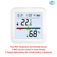 Tuya Zigbee or WiFi Temperature Humidity Sensor Home Connected Thermometer Compatible With Smart Life Alexa Google Assistant - TeaFlow