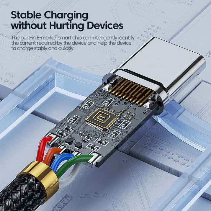 Toocki 100W USB-C to USB-C Fast Charging Cable - PD 3.0 Quick Charge - TeaFlow