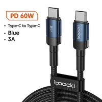 Toocki 100W USB-C to USB-C Fast Charging Cable - PD 3.0 Quick Charge - TeaFlow